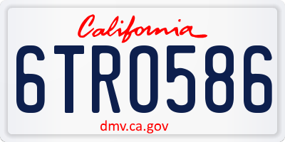 CA license plate 6TRO586