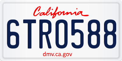 CA license plate 6TRO588