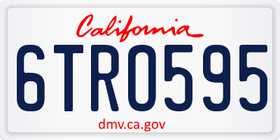 CA license plate 6TRO595