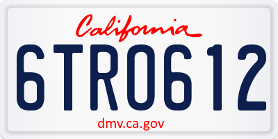 CA license plate 6TRO612