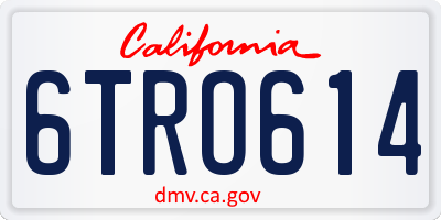 CA license plate 6TRO614