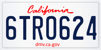 CA license plate 6TRO624