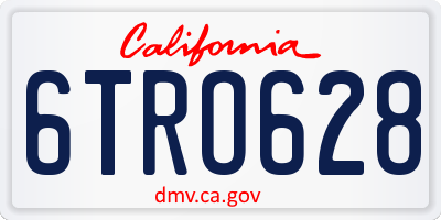 CA license plate 6TRO628