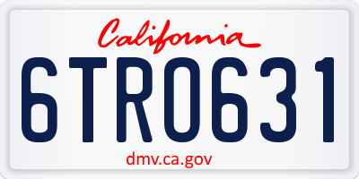 CA license plate 6TRO631
