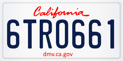 CA license plate 6TRO661