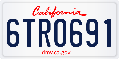 CA license plate 6TRO691