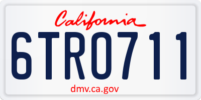 CA license plate 6TRO711