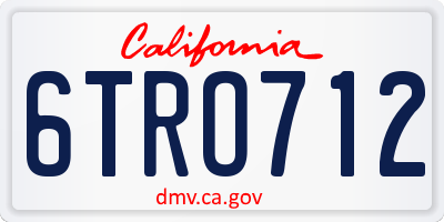 CA license plate 6TRO712
