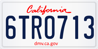 CA license plate 6TRO713