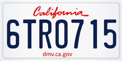 CA license plate 6TRO715