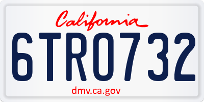 CA license plate 6TRO732