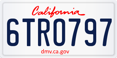 CA license plate 6TRO797
