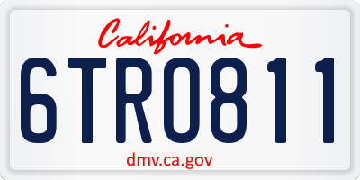 CA license plate 6TRO811