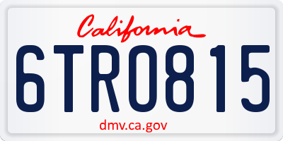 CA license plate 6TRO815