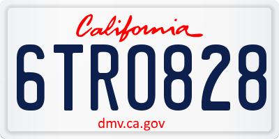 CA license plate 6TRO828