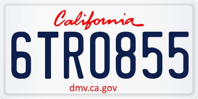 CA license plate 6TRO855