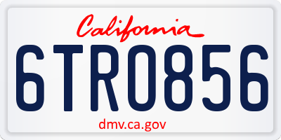 CA license plate 6TRO856