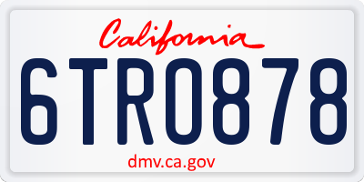 CA license plate 6TRO878