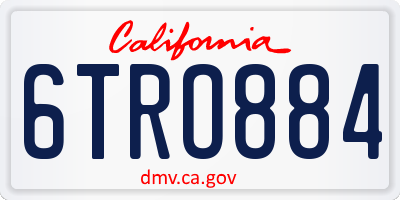 CA license plate 6TRO884