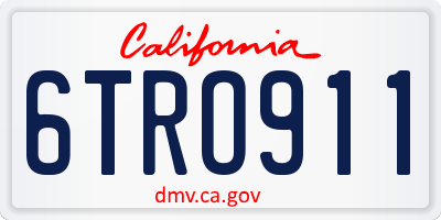CA license plate 6TRO911