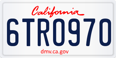 CA license plate 6TRO970