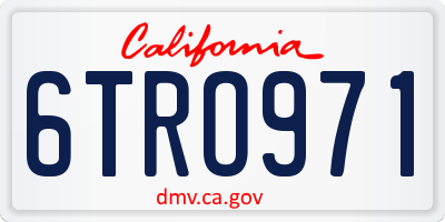 CA license plate 6TRO971