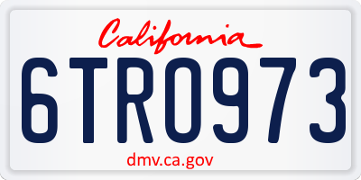 CA license plate 6TRO973
