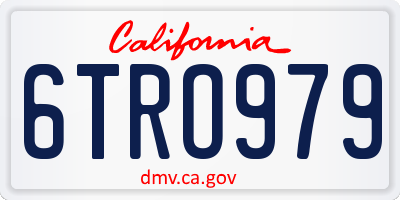 CA license plate 6TRO979