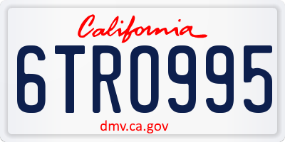 CA license plate 6TRO995