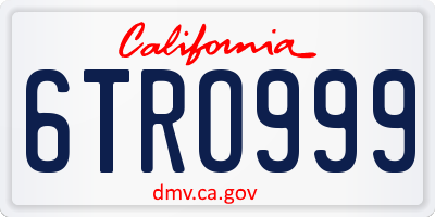 CA license plate 6TRO999