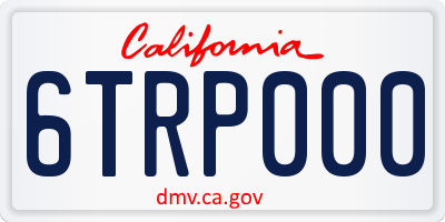 CA license plate 6TRP000