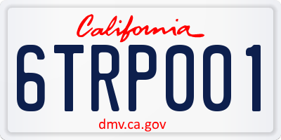 CA license plate 6TRP001