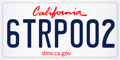 CA license plate 6TRP002