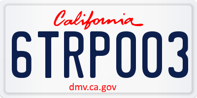 CA license plate 6TRP003