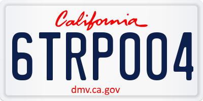 CA license plate 6TRP004
