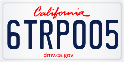 CA license plate 6TRP005