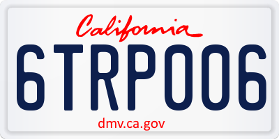CA license plate 6TRP006