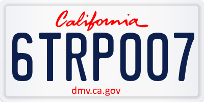 CA license plate 6TRP007
