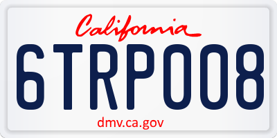 CA license plate 6TRP008