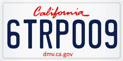 CA license plate 6TRP009