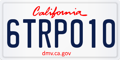 CA license plate 6TRP010