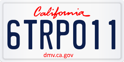 CA license plate 6TRP011