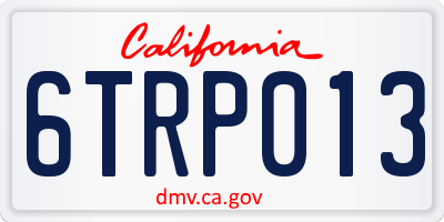 CA license plate 6TRP013