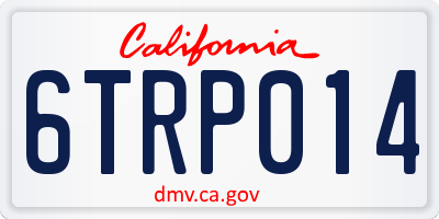 CA license plate 6TRP014