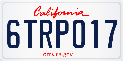 CA license plate 6TRP017