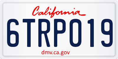CA license plate 6TRP019
