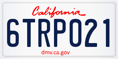 CA license plate 6TRP021