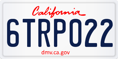CA license plate 6TRP022