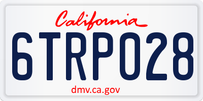 CA license plate 6TRP028