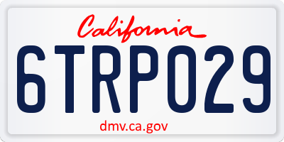 CA license plate 6TRP029